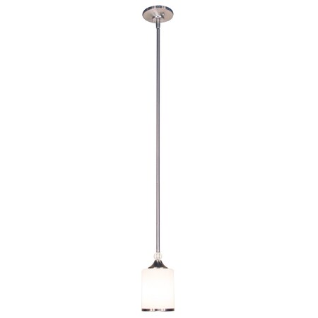 Z-Lite Cosmopolitan 1 Light Mini Pendant, Brushed Nickel & Matte Opal 308MP-BN